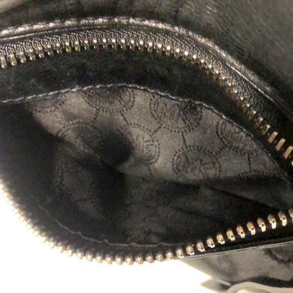 MICHAEL KORS Black Leather Buckle Accents Slim Crossbody Bag silver hardware - Picture 13 of 16
